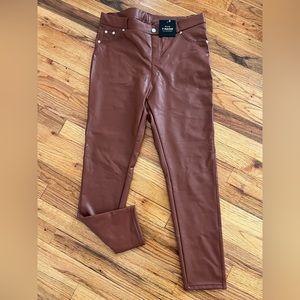 NWT brown leather leggings